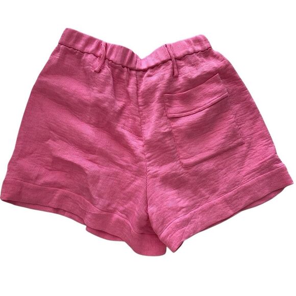 STAUD High Waisted Pull On Shorts 10 Wild Orchid Pink - Picture 3 of 5